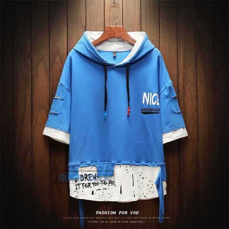 パーカー メンズ 七分袖パーカー 通気性 夏 五分袖パーカー 肩落ち プルオーバーパーカー おしゃれ サマーパーカー フード付き Ege Edge Zone 通販 Yahoo ショッピング