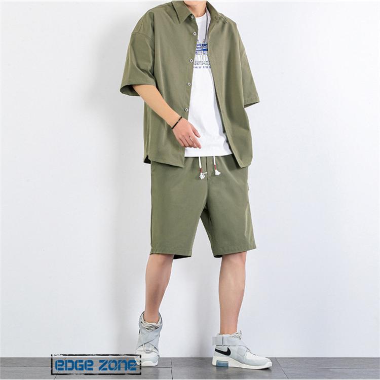 セットアップ メンズ 上下セット 半袖シャツ ハーフパンツ 無地 シンプル 涼しい ルームウェア カジュアル 大きいサイズ 夏 オシャレ プレゼント Ege Edge Zone 通販 Yahoo ショッピング