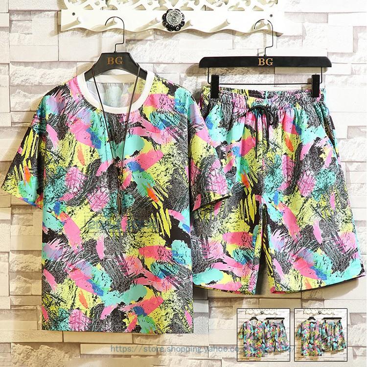 セットアップ メンズ 夏 ジャージ 上下セット Tシャツ パンツ 切り替え 部屋着 薄 男性 カジュアル 大きいサイズ Ege Edge Zone 通販 Yahoo ショッピング