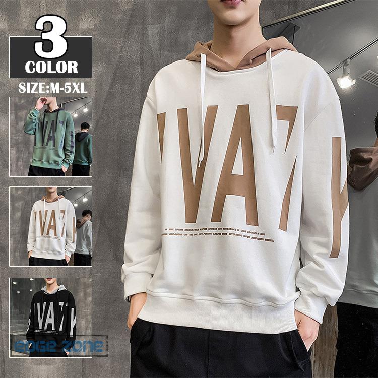 プルオーバーパーカー メンズ おしゃれ パーカー 英文字 スウェットパーカー 切り替え スポーツ フード付き 春秋 22メンズファッション Ege Edge Zone 通販 Yahoo ショッピング