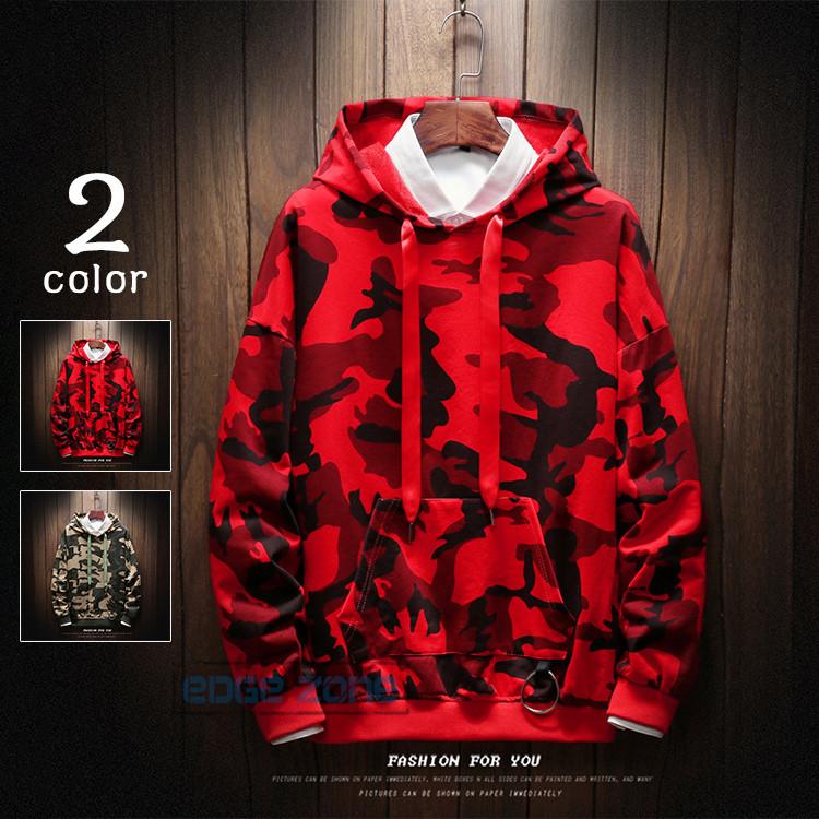 長袖パーカー メンズ パーカー 迷彩柄 おしゃれ プルオーバーパーカー スウェット 秋 新作 Ege0717 Edge Zone 通販 Yahoo ショッピング