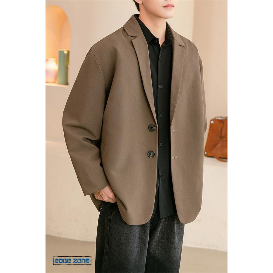 テーラードジャケット メンズ アウター ビジネスコート 無地 ジャケット 通勤 ステンカラーコート シンプル ポケット付き セミフォーマル チェスター Ege Edge Zone 通販 Yahoo ショッピング