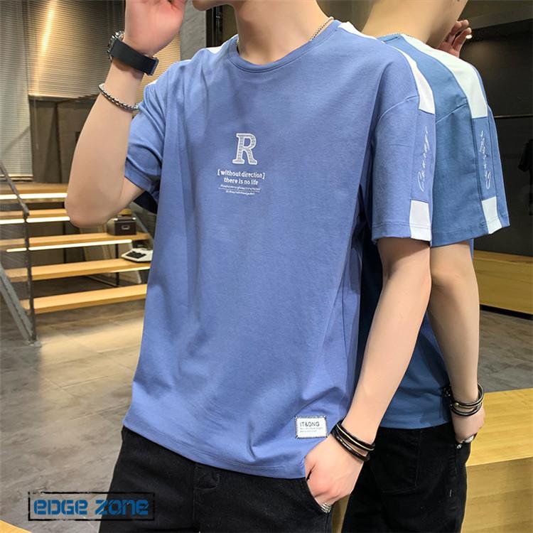半袖tシャツ メンズ 五分袖tシャツ 英文字 Tシャツ プリント カットソー 切り替え おしゃれ カジュアル 21 夏 デザイン 大きいサイズ Ege Edge Zone 通販 Yahoo ショッピング