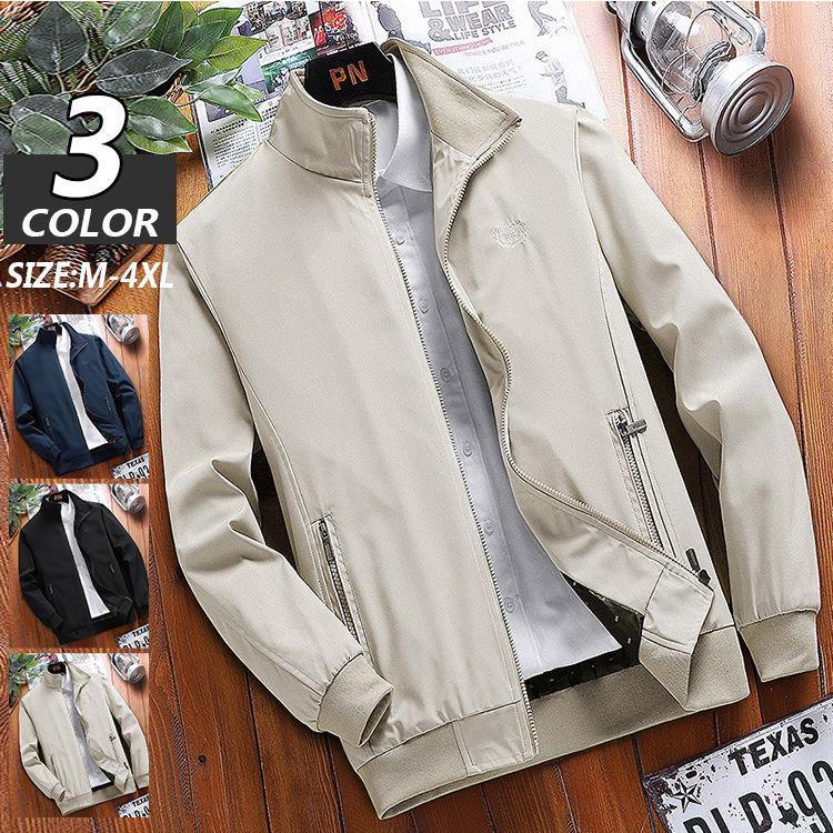 ジャケット メンズ コーチジャケット ミリタリージャケット 春秋 アウター 立襟 40代 30代 22メンズファッション Off 無地 50代 前開き