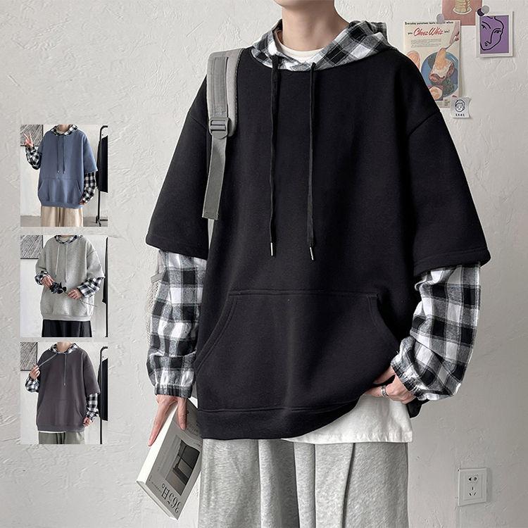 パーカー メンズ 長袖 長袖パーカー 大きいサイズ 二重層着 春服 秋服 チャック柄 切り替え フード付き 22メンズファッション Ege Edge Zone 通販 Yahoo ショッピング