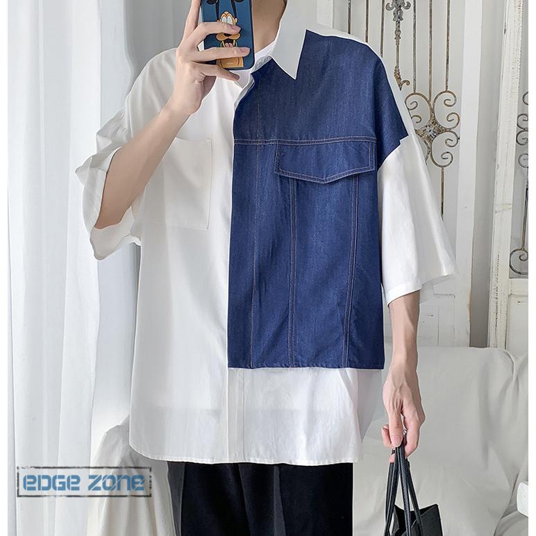 シャツ メンズ 10代 代 おしゃれ カジュアルシャツ 五分袖シャツ 半袖 夏 夏服 春 韓国ファッション 韓国風 数量限定 特売 半袖