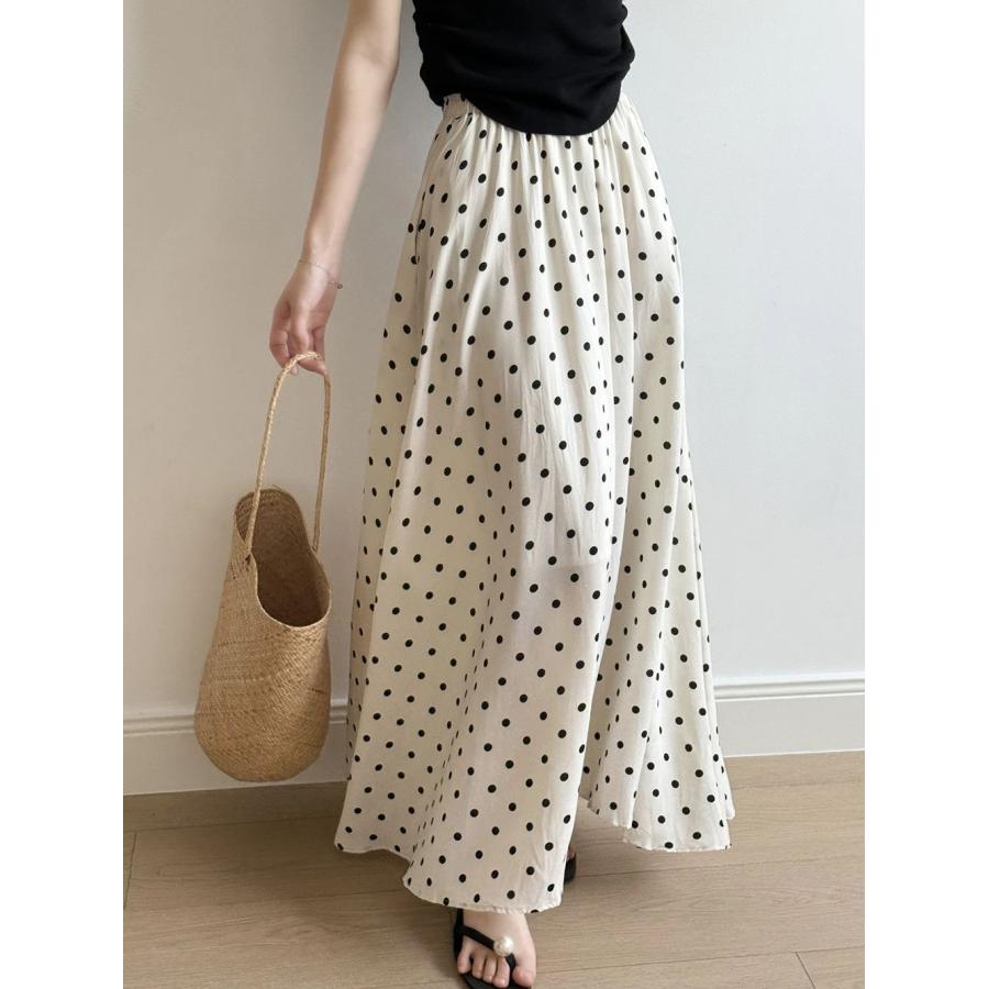 スカート ドット柄スカート ロングスカート ドット柄 水玉