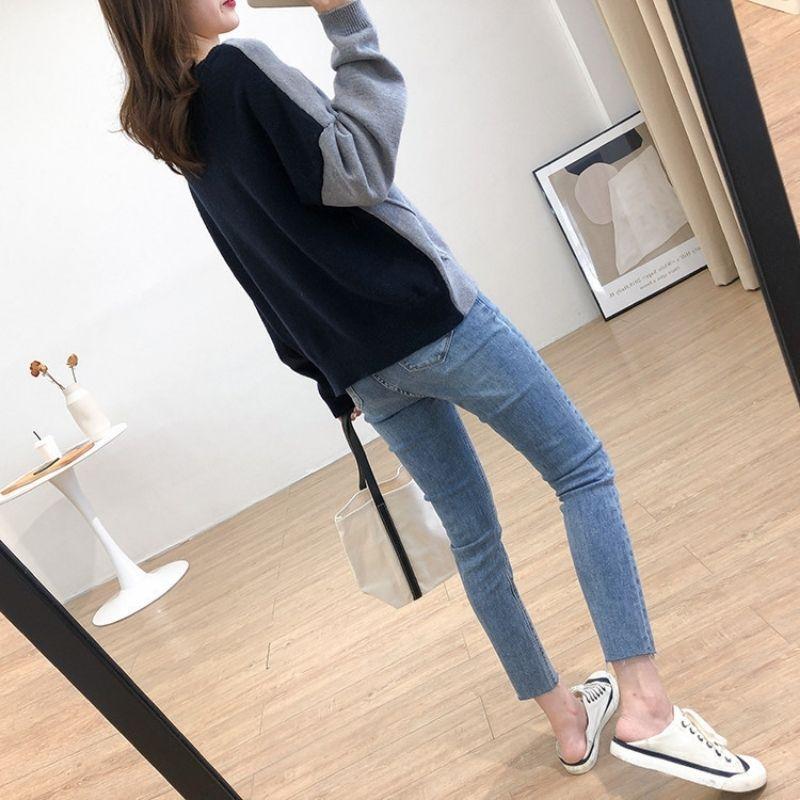 バイカラー ニット アシンメトリー レディース 可愛い セーター 長袖 ゆったり ざっくり カーディガン トップス おしゃれ きれいめ 秋冬 春 秋 冬 ボタン デザイ |  | 03