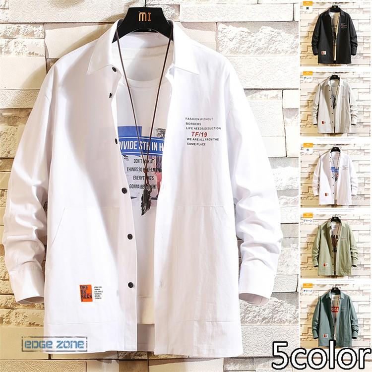 長袖シャツ メンズ オシャレ カジュアル ミリタリーシャツ 英文字 大きいサイズ ワークシャツ 開襟シャツ 部屋着 ポケット付き 秋服 お兄系 Zjj Edge Zone 通販 Yahoo ショッピング