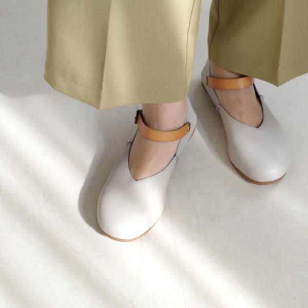 AmiAmi（アミアミ） パンプス レディース ぺたんこ ストラップ 日本製