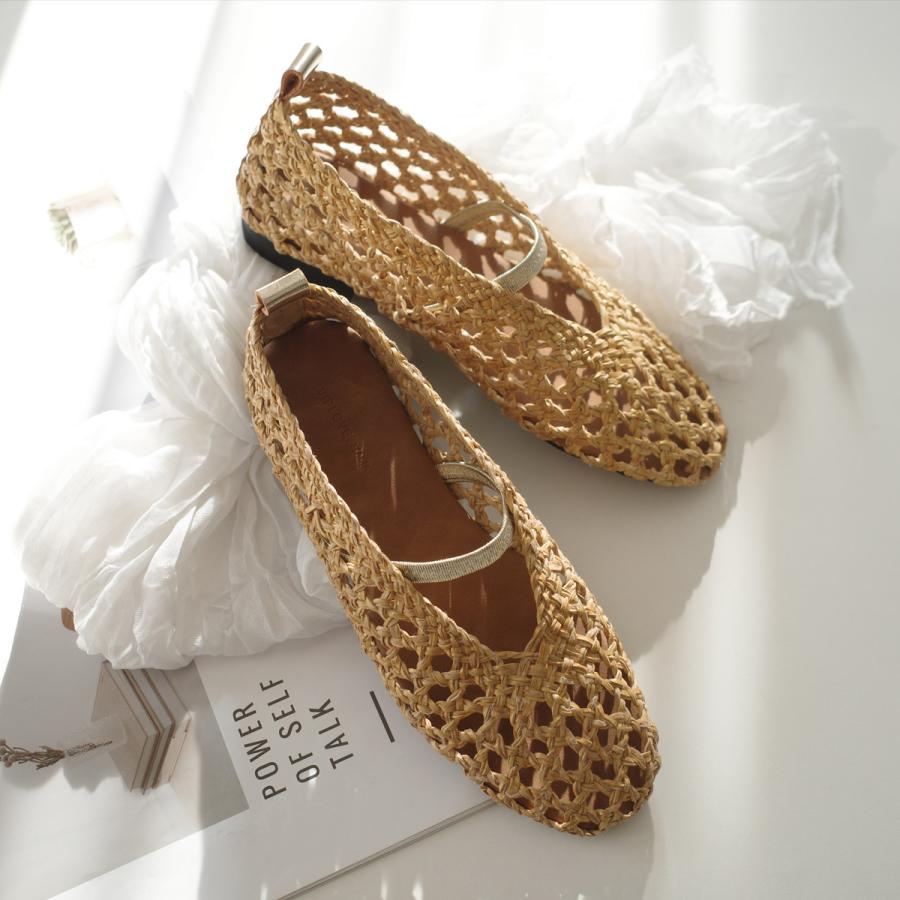 メッシュ フラットシューズ レディース 夏秋春春夏 脱げない 歩き