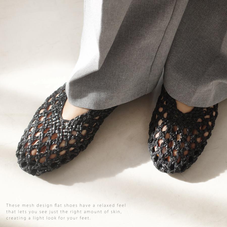 メッシュ フラットシューズ レディース 夏秋春春夏 脱げない 歩き