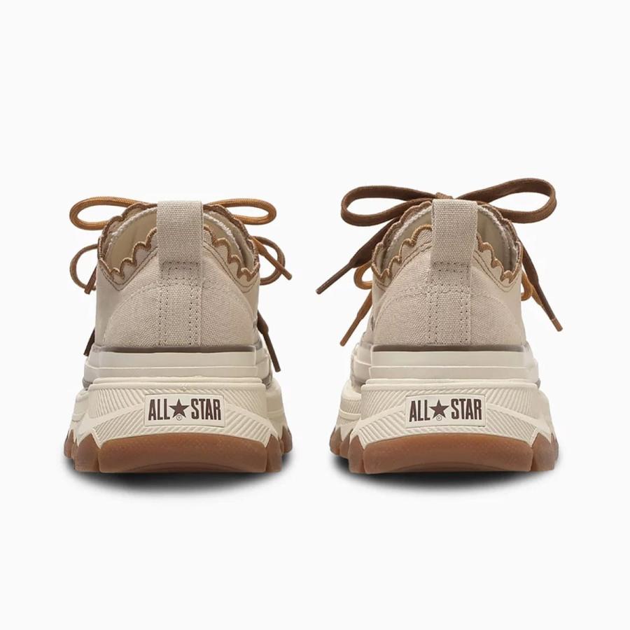 コンバース 厚底 レディース オールスター CONVERSE 正規品 ローカット スニーカー ブラウン ベージュ TREKWAVE LACEEDGE OX 脱げない 疲れない amiami エディの画像