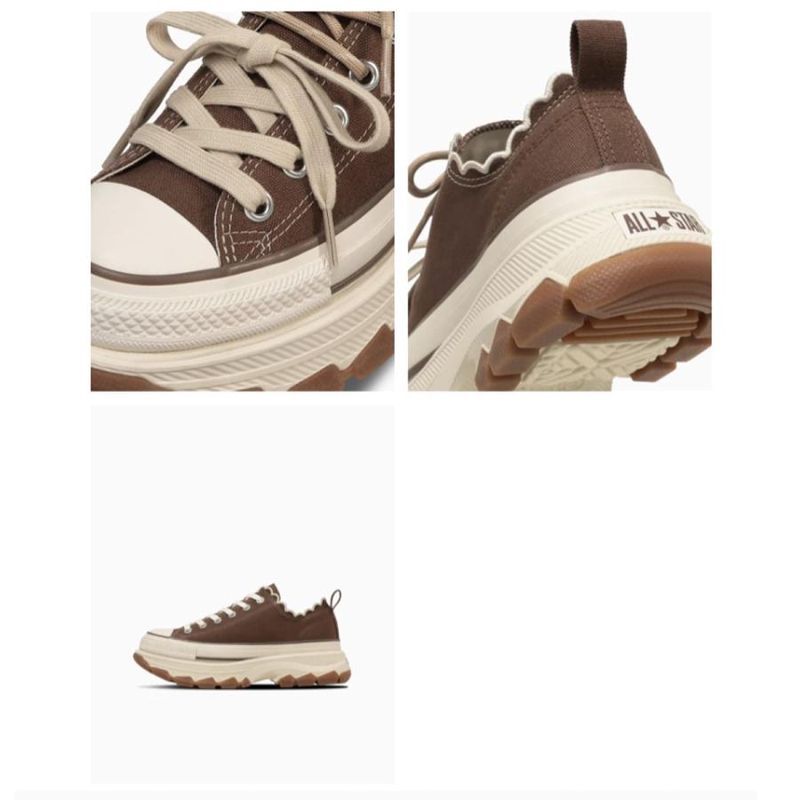 コンバース 厚底 レディース オールスター CONVERSE 正規品 ローカット スニーカー ブラウン ベージュ TREKWAVE LACEEDGE OX 脱げない 疲れない amiami エディの画像