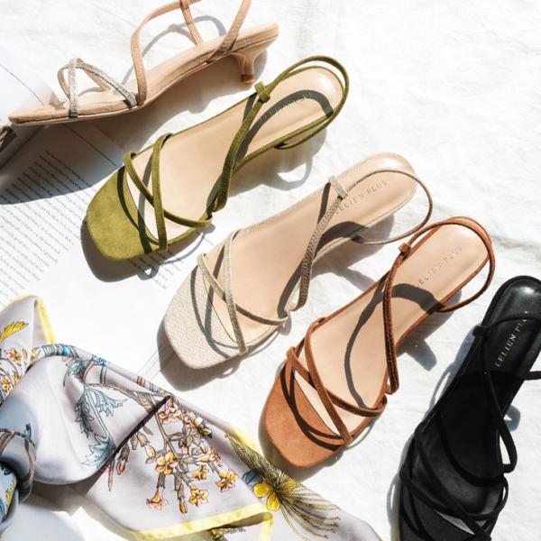 ナローストラップ ヒール サンダル ゴム レディース キトゥンヒール ゴム Ds Cx3103 Edie 通販 Yahoo ショッピング