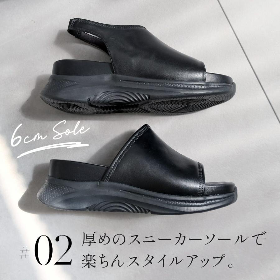 新品未使用 黒 サンダル AmiAmi サンダル レディース 厚底 ミュール 歩きやすい 履き