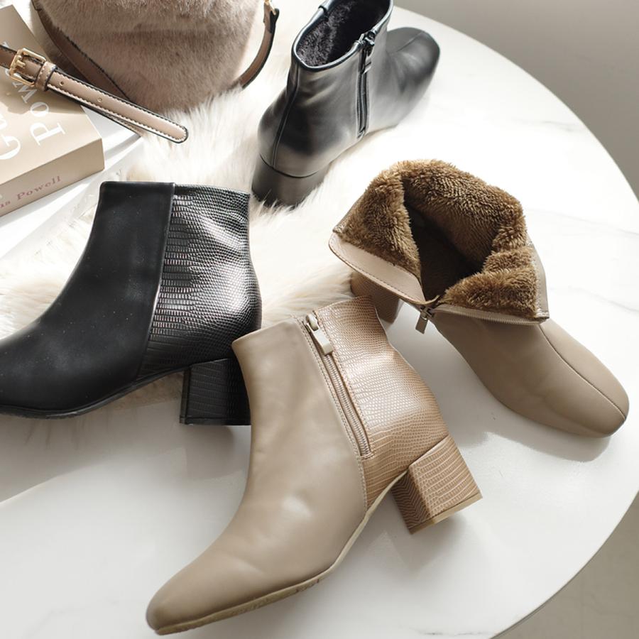 AmiAmi（アミアミ） ショートブーツ レディース ボア 暖かい 通勤 裏