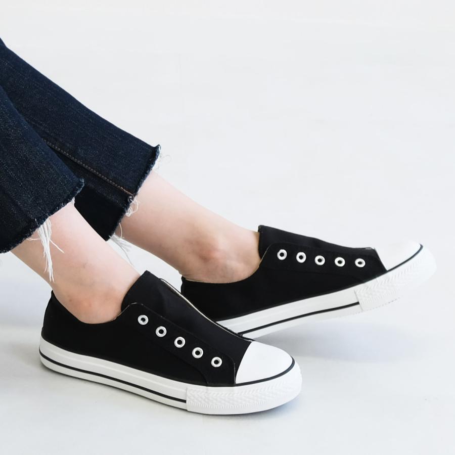 スリッポン スニーカー 紐なし レディース キャンバススニーカー 履きやすさ抜群 かかとが踏める Edge 16w Edie 通販 Yahoo ショッピング