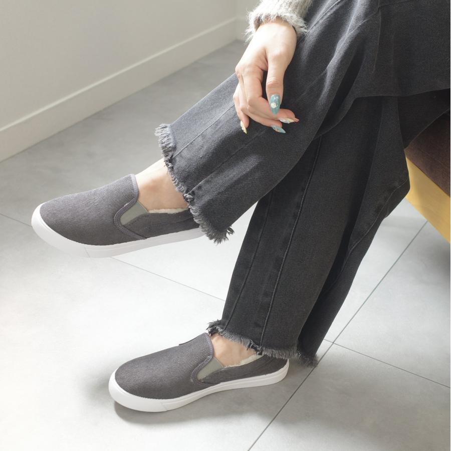 スリッポン レディース ボア スニーカー メンズ 暖かい 裏ボア 履きやすい 裏起毛 大きいサイズ ファー カジュアル 内側ボア 防寒 痛くない 黒 冬 amiami エディ | AmiAmi | 23