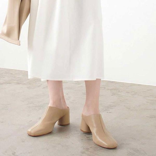 スクエアトゥ 甲深 ミュール サボサンダル レディース 秋冬 Fx22 Edie 通販 Yahoo ショッピング