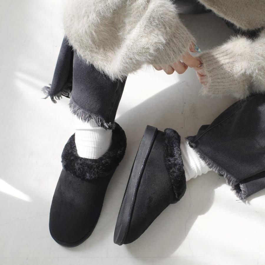 AmiAmi（アミアミ） スリッポン ムートン レディース サボ ボア 暖かい