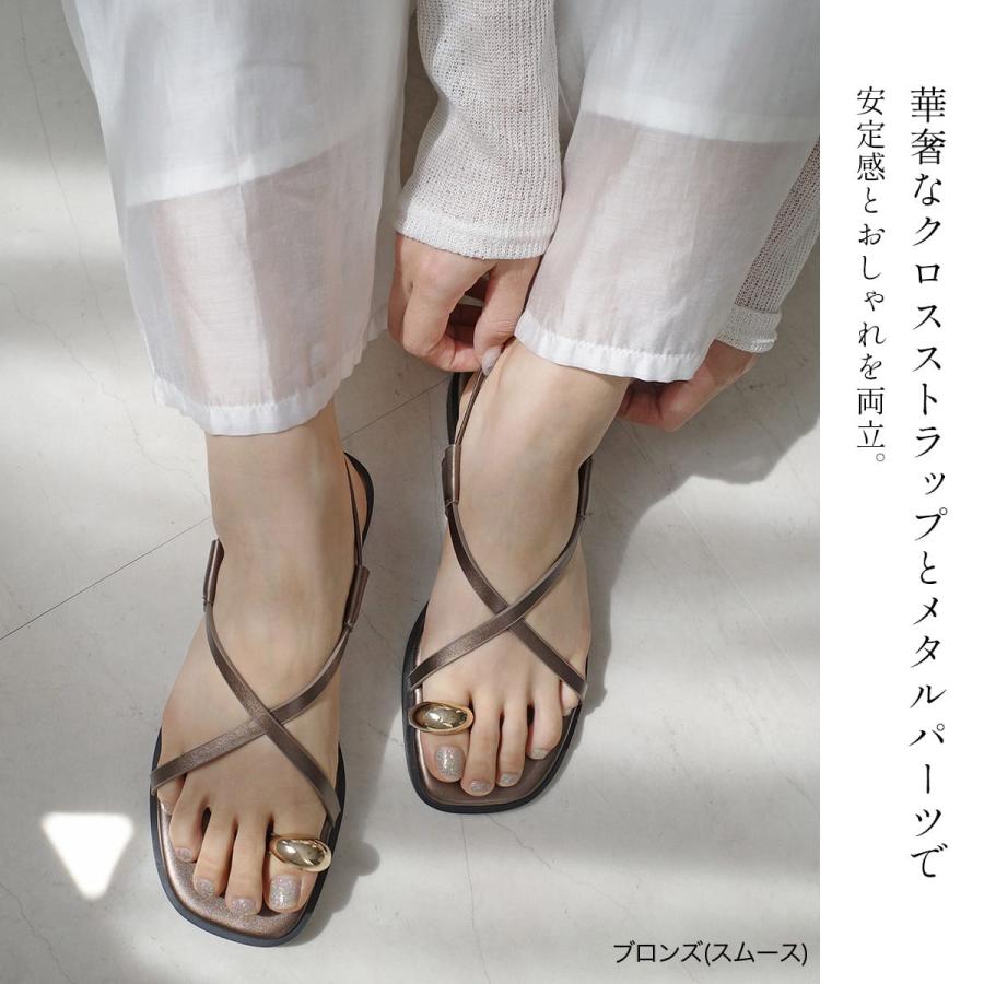 サンダル レディース サムリング 痛くない ミュール ぺたんこ フラット 歩きやすい きれいめ スクエアトゥ ゴムストラップ 履きやすい 夏 黒 白 AmiAmi アミアミ | AmiAmi | 18