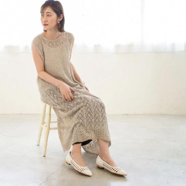 メッシュ パンプス レディース 春 夏 ぺたんこ フラット ルリアン