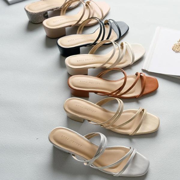 メニー ストラップ ミュール サンダル レディース ローヒール 太ヒール ルリアンプラス Kh7270 Edie 通販 Yahoo ショッピング