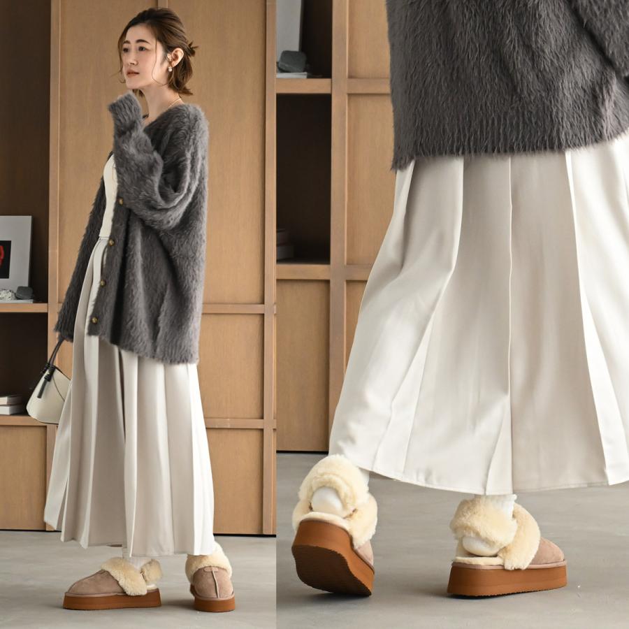 AmiAmi（アミアミ） サボ サンダル 厚底 レディース ボア 裏起毛 サボ