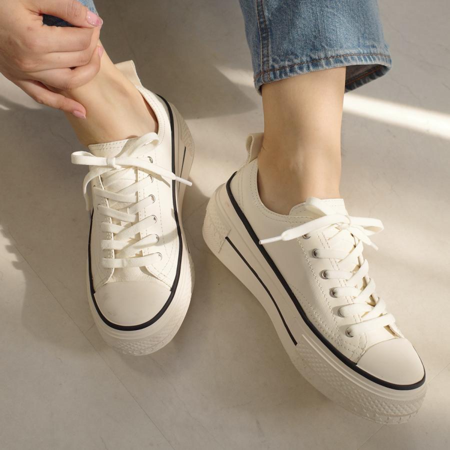 スニーカー 本革 厚底 レディース 厚底スニーカー 歩きやすい