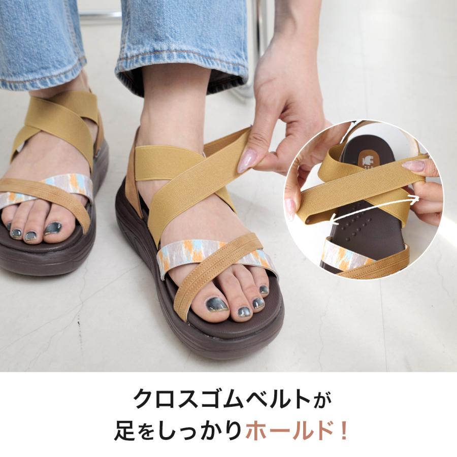 サンダル moz モズ レディース 厚底 厚底サンダル ストラップ 痛くない