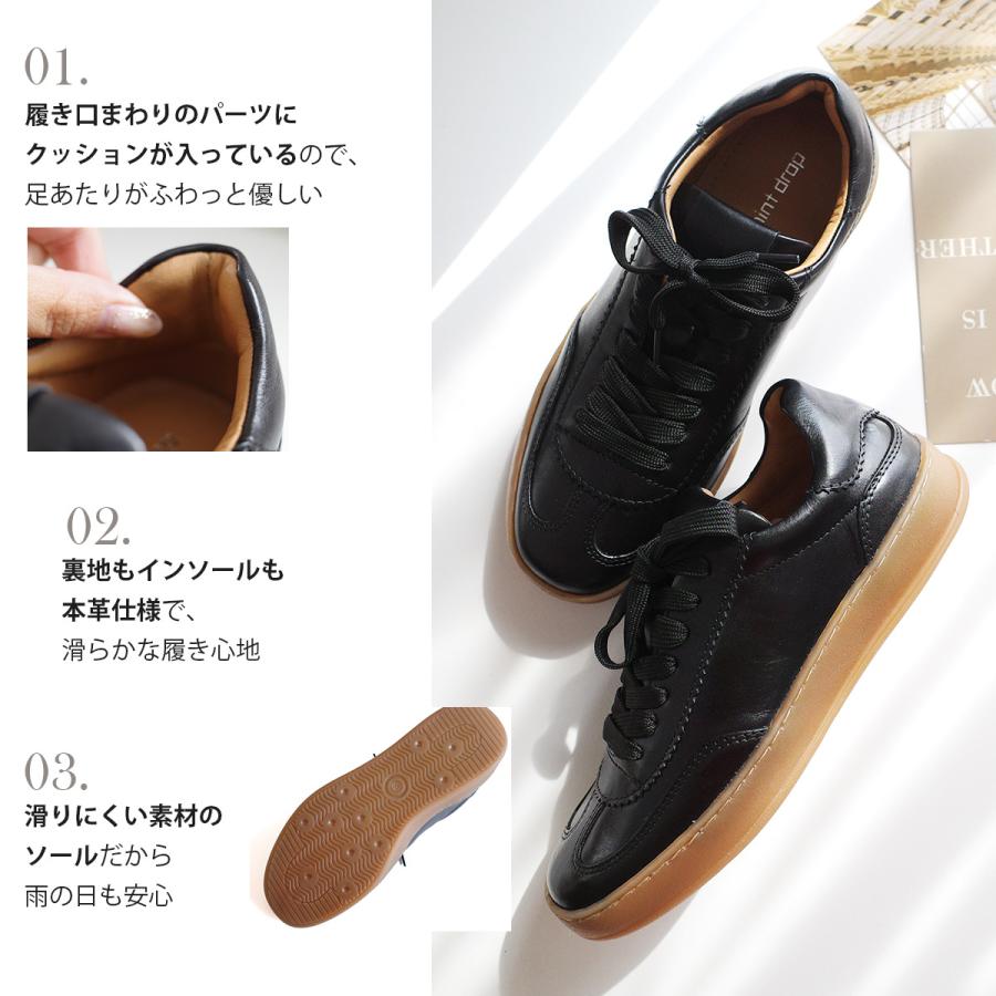 スニーカー 本革 レディース 歩きやすい 履きやすい 牛革 おしゃれ