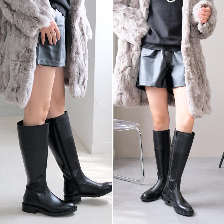 ロングブーツ 本革 レディース 歩きやすい 痛くない 牛革 通勤 履き