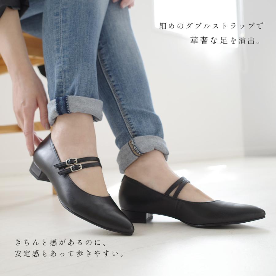 パンプス レディース 歩きやすい 本革 日本製 ローヒール 痛くない