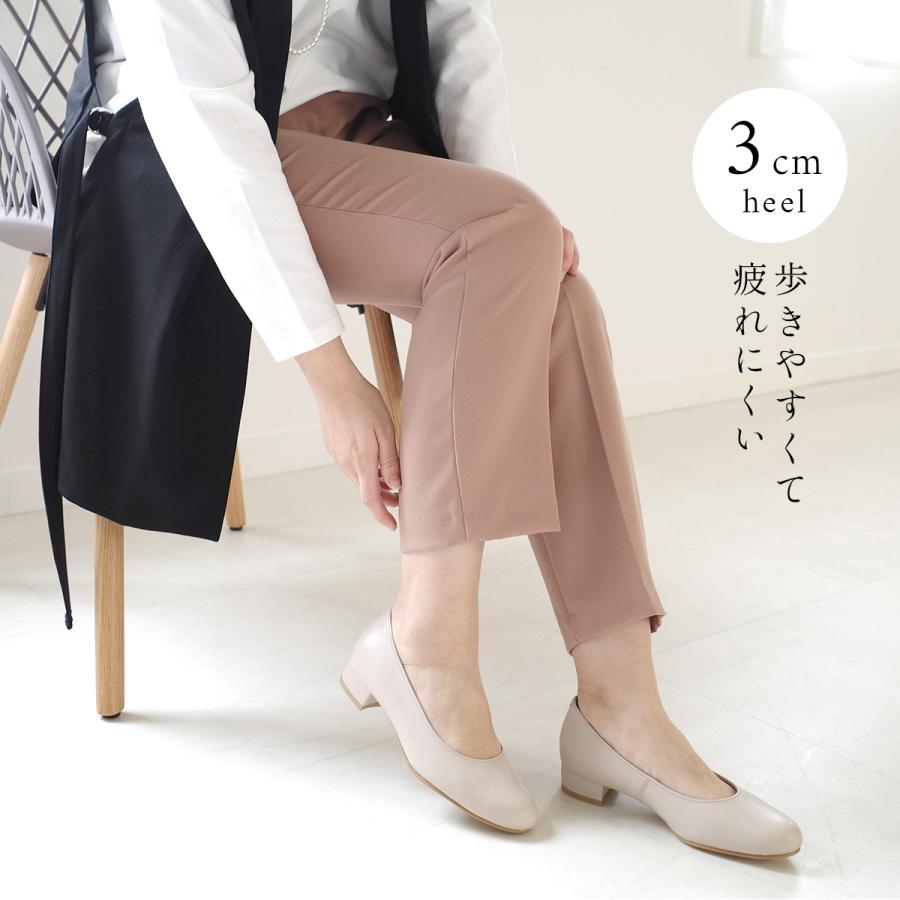 パンプス 本革 レディース 日本製 痛くない ローヒール 歩きやすい 履きやすい きれいめ 通勤 太めヒール 仕事 オフィス 3cm ヒール ポインター amiami エディ_11