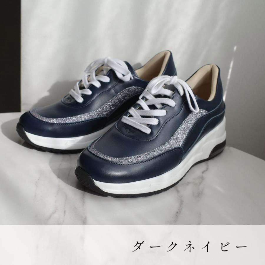 スニーカー 本革 レディース 厚底 日本製 歩きやすい 履きやすい 牛革