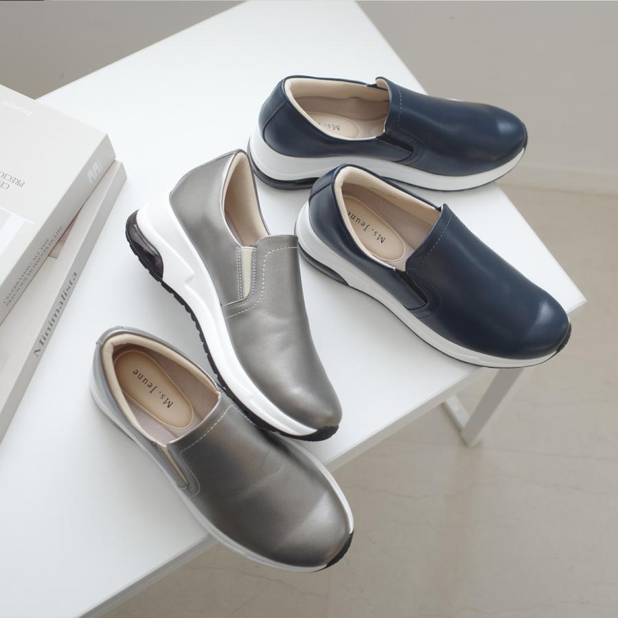 スリッポン レディース 厚底 本革 スニーカー 日本製 歩きやすい 履き