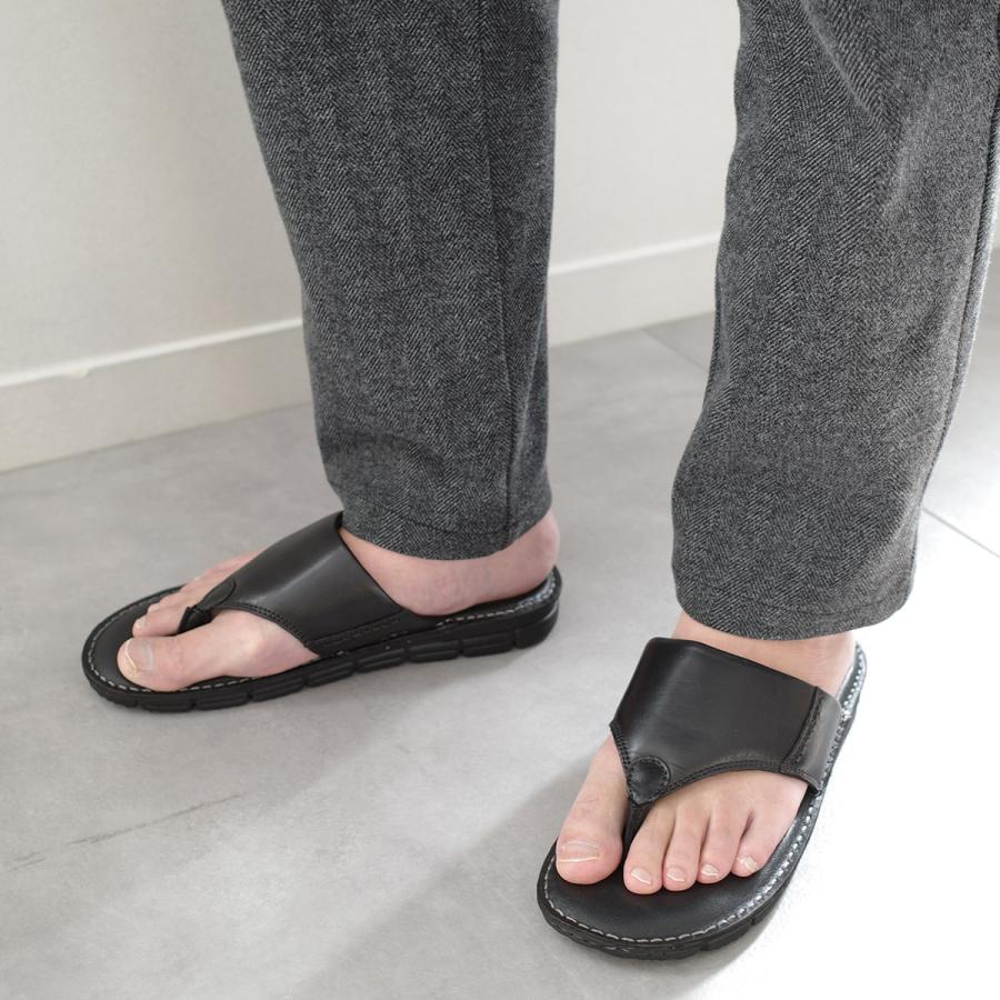 トングサンダル サンダル 本革 メンズ 痛くない 疲れない おしゃれ