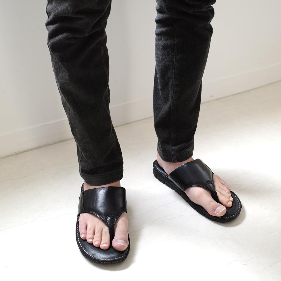 トングサンダル サンダル 本革 メンズ 痛くない 疲れない おしゃれ