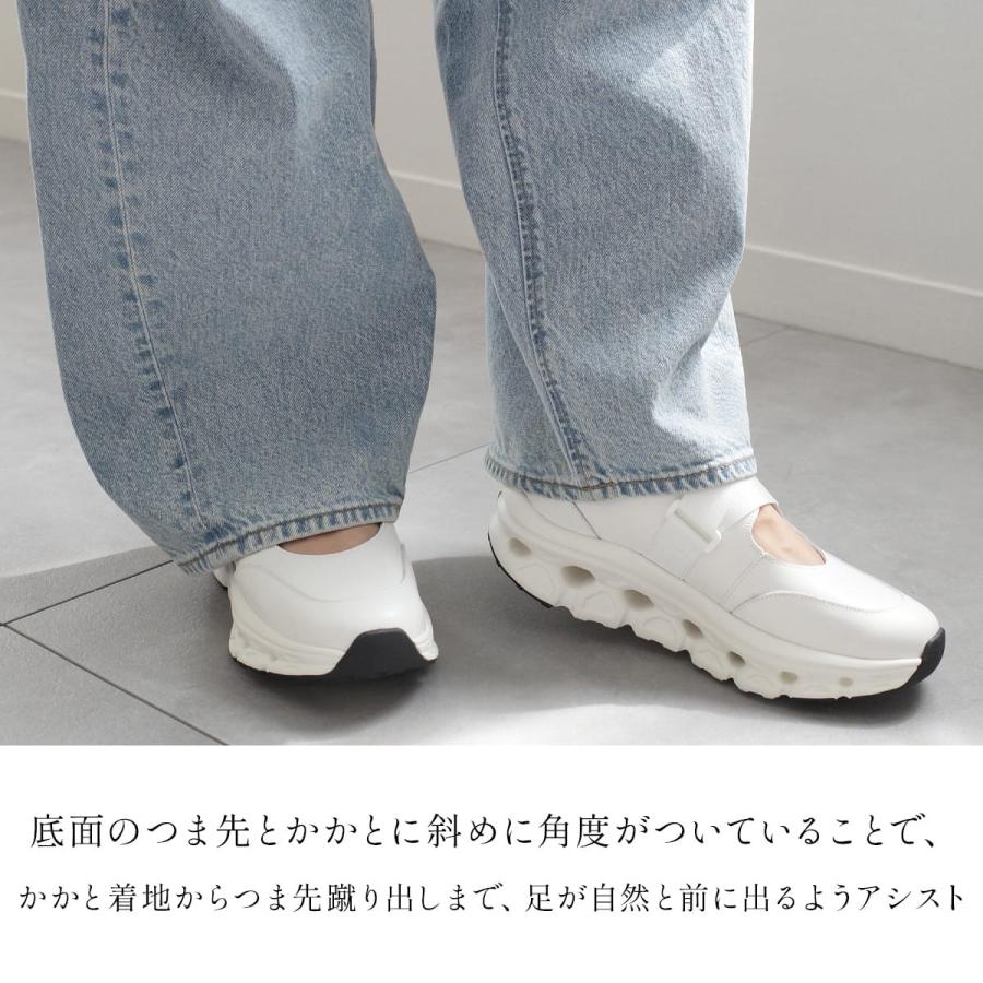 スニーカー 本革 レディース 厚底 ストラップ 牛革 歩きやすい 履き