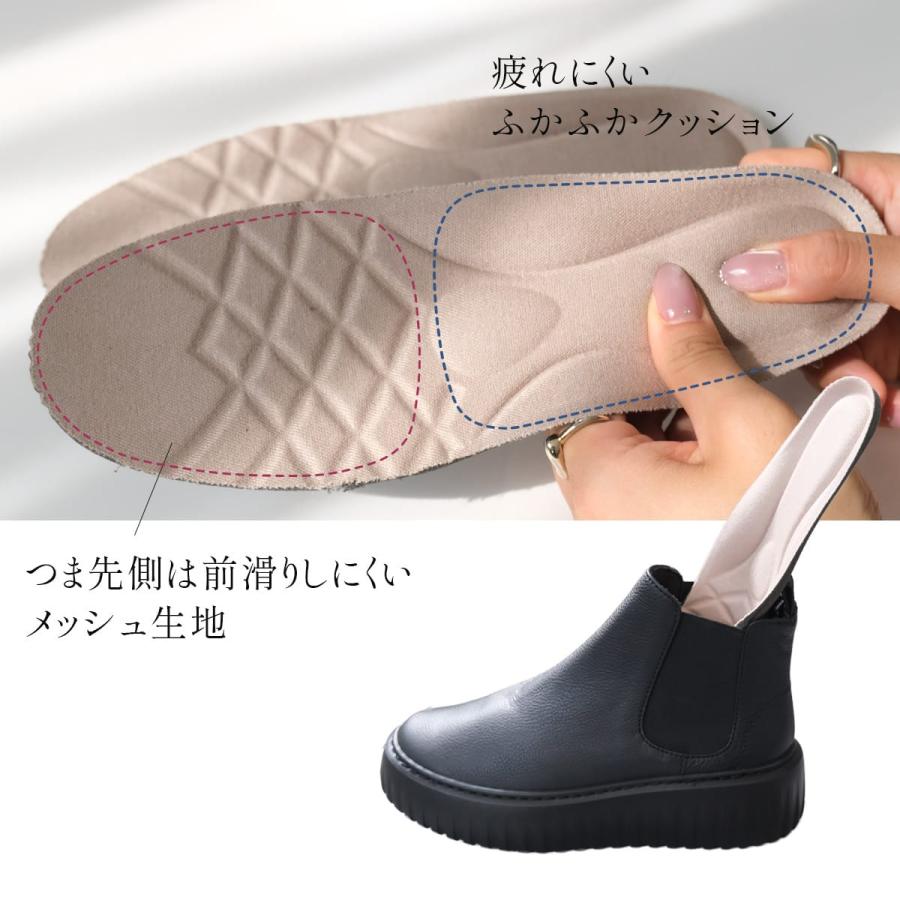 ショートブーツ 本革 レディース 厚底 日本製 フラット 歩きやすい