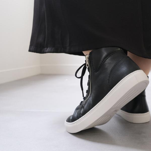 スニーカー 本革 レディース ハイカット 歩きやすい ショートブーツ