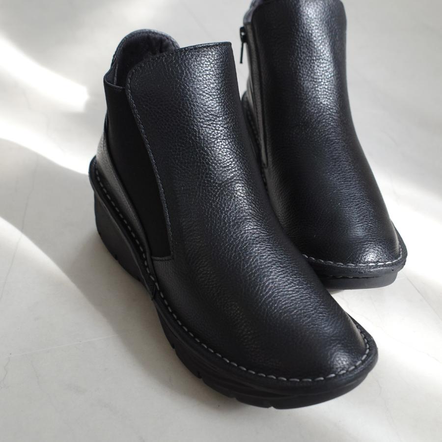 ショートブーツ 本革 レディース 厚底 ブーツ 歩きやすい 履きやすい