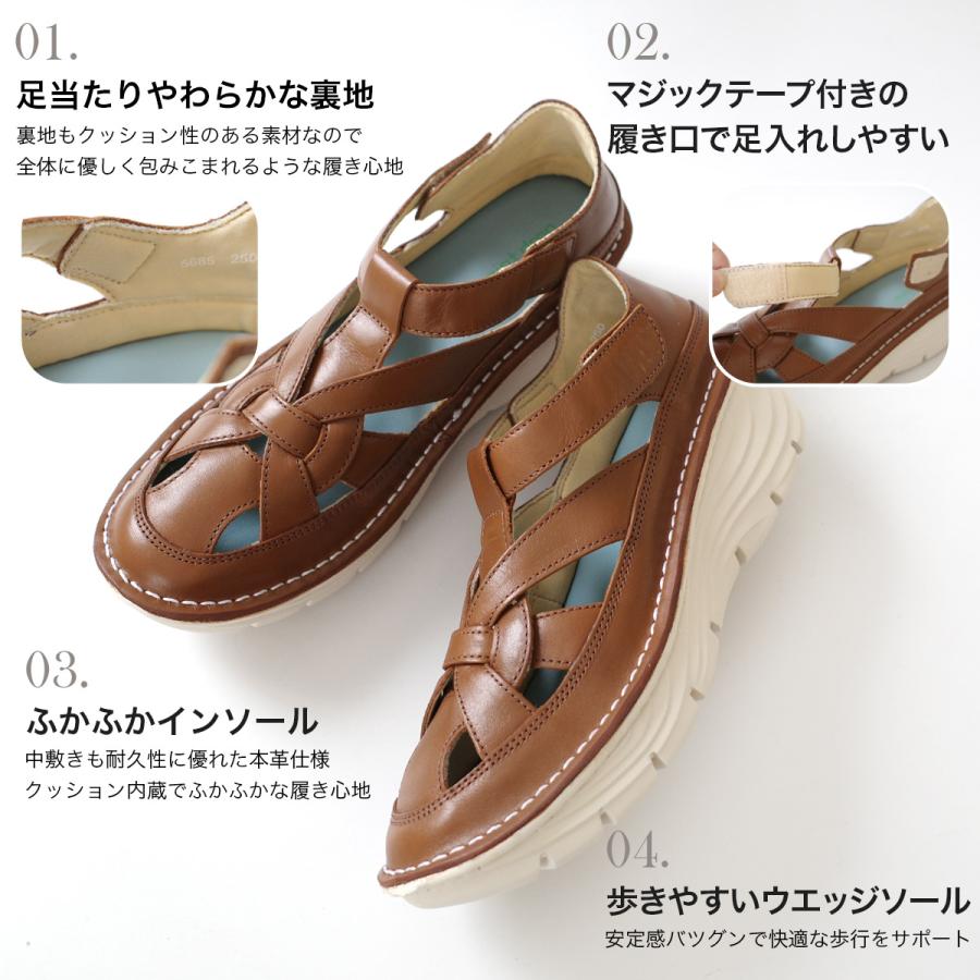 サンダル 本革 レディース グルカサンダル 歩きやすい 履きやすい 牛革