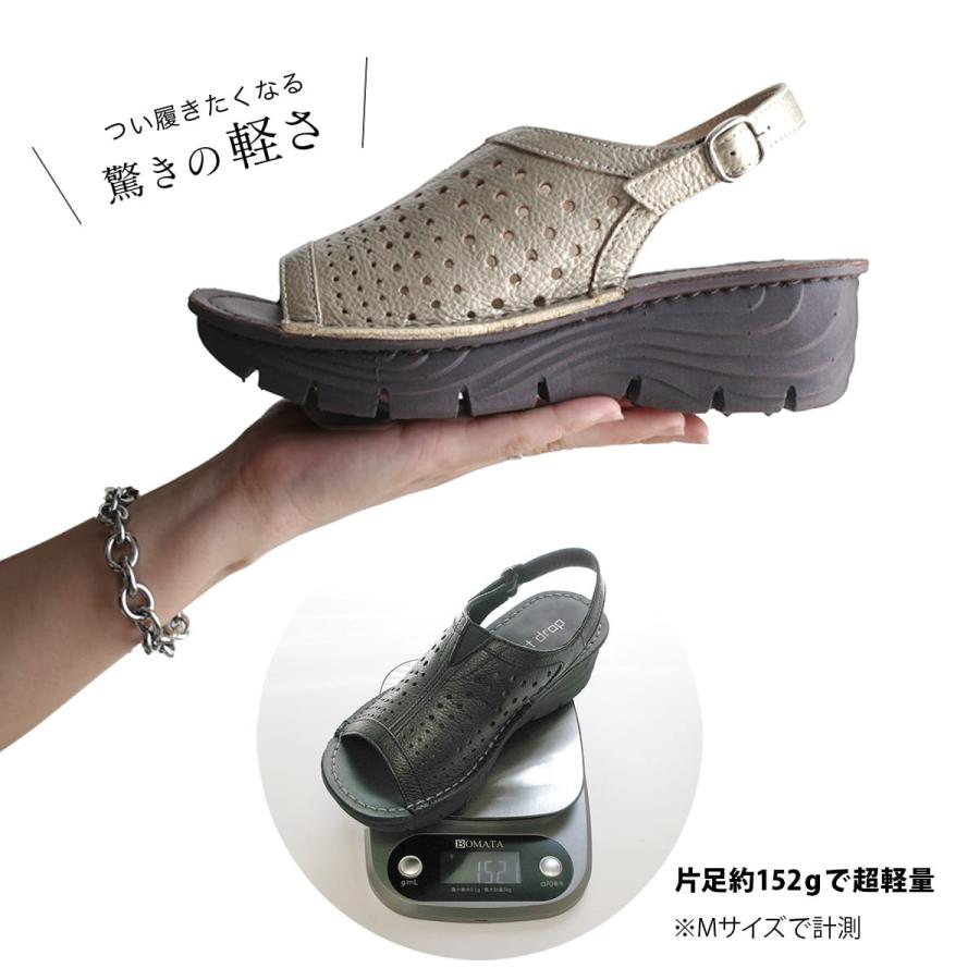 サンダル 本革 レディース 厚底 ウェッジソール サボ フラットサンダル