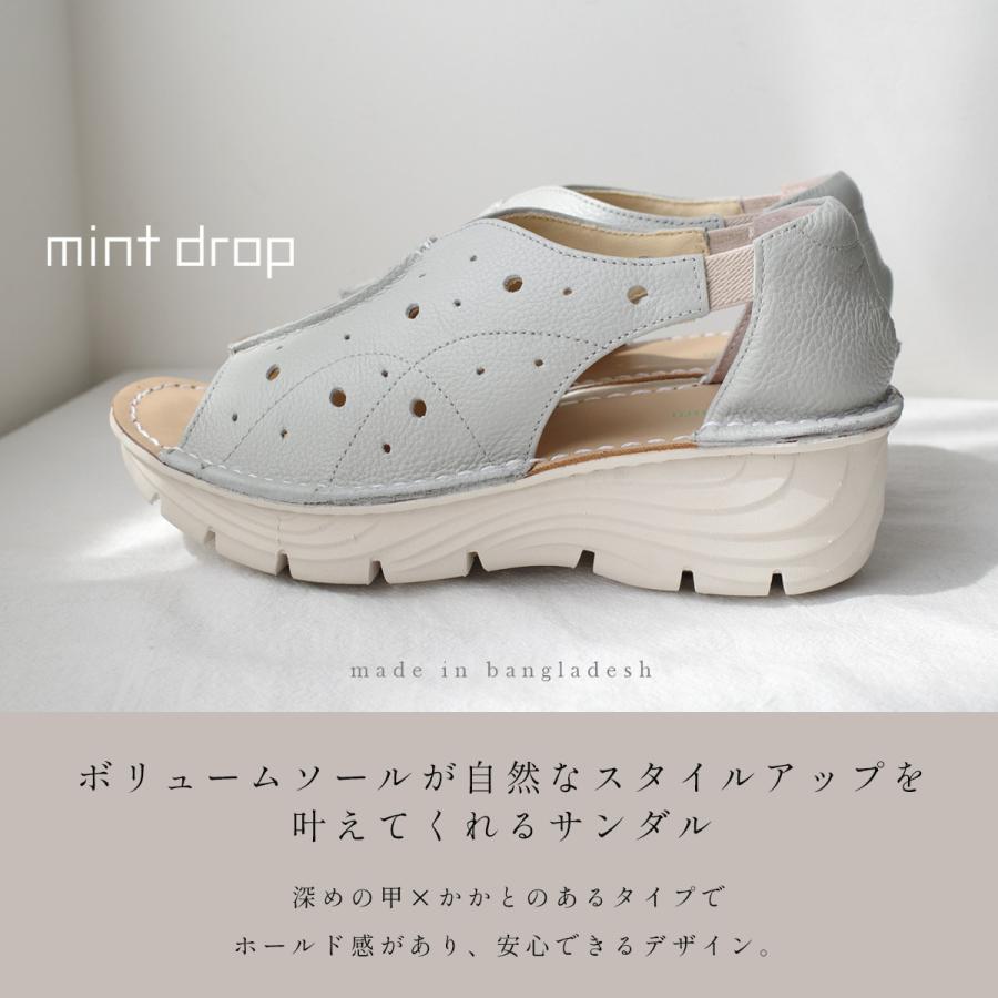 サンダル 本革 レディース 厚底 ウエッジソール 厚底サンダル 牛革