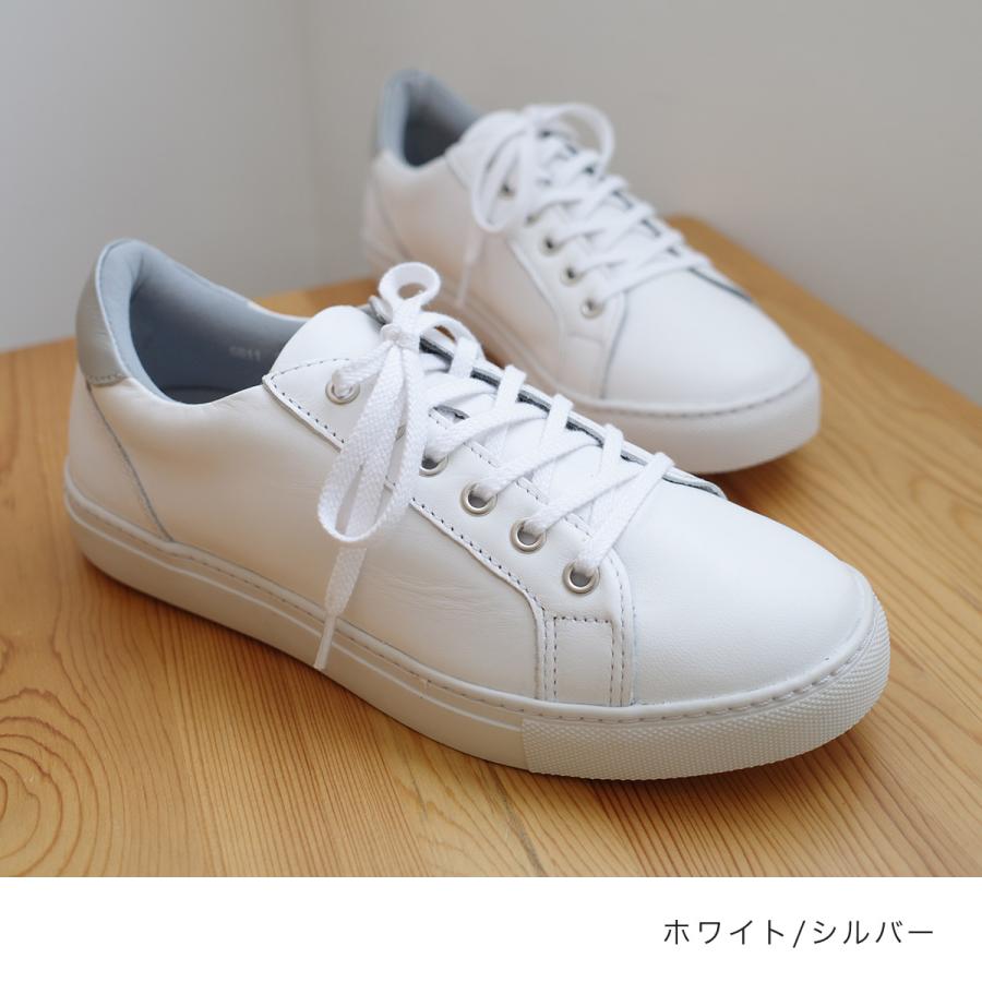 スニーカー 本革 レディース 歩きやすい 履きやすい 牛革 ローカット 幅広 3e シンプル 痛くない おしゃれ 柔らかい レザー 黒 白 ポインター amiami エディの画像