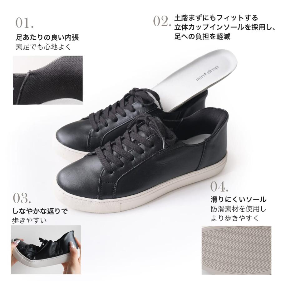 スニーカー 本革 レディース ハンズフリー 牛革 履きやすい スリップ