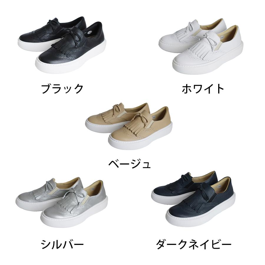 スリッポン スニーカー 本革 レディース 日本製 履きやすい 痛くない 歩きやすい 牛革 ローカット おしゃれ 幅広 柔らかい 3E レザー ポインター amiami エディの画像