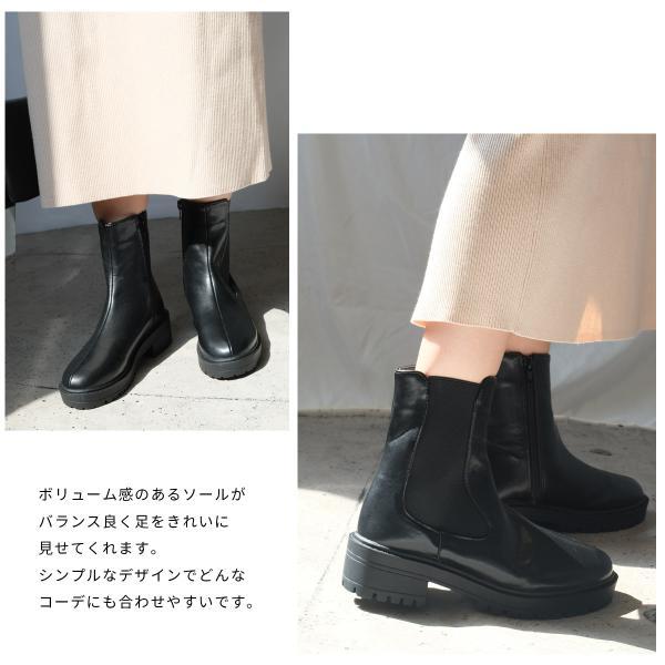 AmiAmi ショートブーツ 厚底 レディース ローヒール 歩きやすい 履き
